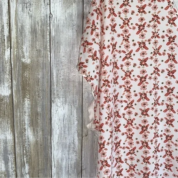 Loft Red & White Floral High Low Blouse - Picture 4 of 6